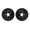8002-54233 Drilled/Slotted Brake Rotors [Black], 2013-2020 Ford/Lincoln/Mercury/Mazda, Position: Rear - image 1