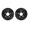 8002-57002 Drilled/Slotted Brake Rotors [Black], 1988-1989 Ford/Lincoln/Mercury/Mazda, Position: Rear - image 1