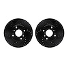 8002-58000 Drilled/Slotted Brake Rotors [Black], 1998-1999 Acura/Honda, Position: Front - image 1