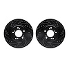 8002-58008 Drilled/Slotted Brake Rotors [Black], 1997-2005 Acura/Honda, Position: Front - image 1