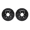 8002-58018 Drilled/Slotted Brake Rotors [Black], 1987-1990 Acura/Honda, Position: Rear - image 1