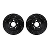 8002-58022 Drilled/Slotted Brake Rotors [Black], 1997-2005 Acura/Honda, Position: Rear - image 1