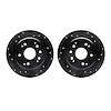 8002-58030 Drilled/Slotted Brake Rotors [Black], 1999-2003 Acura/Honda, Position: Rear - image 1