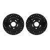 8002-58033 Drilled/Slotted Brake Rotors [Black], Fits Select Acura/Honda, Position: Rear - image 1