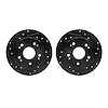 8002-59044 Drilled/Slotted Brake Rotors [Black], 1997-2015 Acura/Honda, Position: Rear - image 1