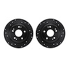 8002-59057 Drilled/Slotted Brake Rotors [Black], Fits Select Acura/Honda, Position: Rear - image 1