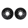 8002-63015 Drilled/Slotted Brake Rotors [Black], 1979-1985 Mercedes-Benz, Position: Front - image 1