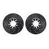 8002-63016 Drilled/Slotted Brake Rotors [Black], 1985-1991 Mercedes-Benz, Position: Front - image 1