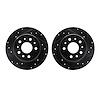 8002-63087 Drilled/Slotted Brake Rotors [Black], 1961-1991 Mercedes-Benz, Position: Rear - image 1
