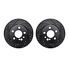 8002-63088 Drilled/Slotted Brake Rotors [Black], 1991-1999 Mercedes-Benz, Position: Rear - image 1