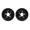 8002-63091 Drilled/Slotted Brake Rotors [Black], 1992-1995 Mercedes-Benz, Position: Rear - image 1