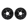 8002-63099 Drilled/Slotted Brake Rotors [Black], 1994-1998 Mercedes-Benz, Position: Rear - image 1