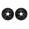 8002-63131 Drilled/Slotted Brake Rotors [Black], Fits Select Mercedes-Benz, Position: Rear - image 1
