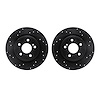 8002-63142 Drilled/Slotted Brake Rotors [Black], 2012-2020 Mercedes-Benz, Position: Rear - image 1