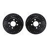 8002-65010 Drilled/Slotted Brake Rotors [Black], 1987-1993 GM, Position: Front - image 1
