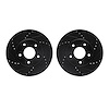 8002-67000 Drilled/Slotted Brake Rotors [Black], Fits Select Multiple Makes/Models, Position: Front - image 1