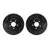 8002-67007 Drilled/Slotted Brake Rotors [Black], Fits Select Infiniti/Nissan, Position: Front