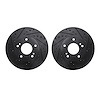 8002-67033 Drilled/Slotted Brake Rotors [Black], 1987-1989 Infiniti/Nissan, Position: Front - image 1
