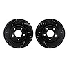 8002-67055 Drilled/Slotted Brake Rotors [Black], Fits Select Multiple Makes/Models, Position: Front - image 1