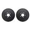 8002-67058 Drilled/Slotted Brake Rotors [Black], 2003-2005 Infiniti/Nissan, Position: Front - image 1