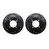 8002-67065 Drilled/Slotted Brake Rotors [Black], 1982-1986 Infiniti/Nissan, Position: Front - image 1