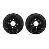 8002-67070 Drilled/Slotted Brake Rotors [Black], 2004-2006 Infiniti/Nissan, Position: Front - image 1