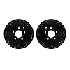 8002-67079 Drilled/Slotted Brake Rotors [Black], Fits Select Infiniti/Nissan, Position: Rear - image 1
