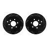 8002-67095 Drilled/Slotted Brake Rotors [Black], Fits Select Multiple Makes/Models, Position: Rear - image 1