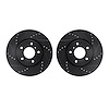 8002-68002 Drilled/Slotted Brake Rotors [Black], 2003-2005 Infiniti/Nissan, Position: Front - image 1