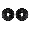 8002-68004 Drilled/Slotted Brake Rotors [Black], 2007-2015 Infiniti/Nissan, Position: Front - image 1