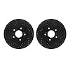 8002-68007 Drilled/Slotted Brake Rotors [Black], 1997-2001 Infiniti/Nissan, Position: Front - image 1