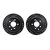 8002-68017 Drilled/Slotted Brake Rotors [Black], 1990-1996 Infiniti/Nissan, Position: Rear - image 1