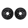 8002-68019 Drilled/Slotted Brake Rotors [Black], Fits Select Infiniti/Nissan, Position: Rear - image 1
