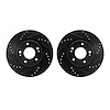 8002-72032 Drilled/Slotted Brake Rotors [Black], 2009-2015 Mitsubishi, Position: Front - image 1