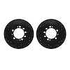 8002-72043 Drilled/Slotted Brake Rotors [Black], 1983-1989 Multiple Makes/Models, Position: Rear - image 1