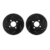 8002-73006 Drilled/Slotted Brake Rotors [Black], 1990-1998 Audi/Volkswagen, Position: Front - image 1