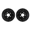 8002-73067 Drilled/Slotted Brake Rotors [Black], 2004-2009 Audi/Volkswagen, Position: Rear - image 1