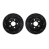 8002-73071 Drilled/Slotted Brake Rotors [Black], 2008-2015 Audi/Volkswagen, Position: Rear - image 1