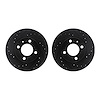 8002-74001 Drilled/Slotted Brake Rotors [Black], 1980-2009 Audi/Volkswagen, Position: Front - image 1