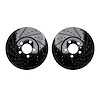 8002-74002 Drilled/Slotted Brake Rotors [Black], 1998-2018 Audi/Volkswagen, Position: Front - image 1