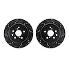 8002-75023 Drilled/Slotted Brake Rotors [Black], 2013-2020 Lexus/Toyota/Scion, Position: Rear - image 1