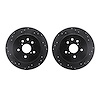 8002-75026 Drilled/Slotted Brake Rotors [Black], 2006-2015 Lexus/Toyota/Scion, Position: Rear - image 1