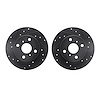 8002-76000 Drilled/Slotted Brake Rotors [Black], 1984-1988 Multiple Makes/Models, Position: Front - image 1
