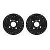 8002-76004 Drilled/Slotted Brake Rotors [Black], 1988-1992 Multiple Makes/Models, Position: Front - image 1