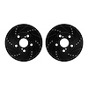 8002-76007 Drilled/Slotted Brake Rotors [Black], 1992-2006 Lexus/Toyota/Scion, Position: Front - image 1
