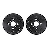 8002-76039 Drilled/Slotted Brake Rotors [Black], 1986-1989 Lexus/Toyota/Scion, Position: Front - image 1