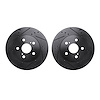 8002-76052 Drilled/Slotted Brake Rotors [Black], Fits Select Lexus/Toyota/Scion, Position: Front - image 1