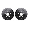 8002-76060 Drilled/Slotted Brake Rotors [Black], 1989-1992 Lexus/Toyota/Scion, Position: Front - image 1