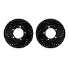 8002-76064 Drilled/Slotted Brake Rotors [Black], 1989-2008 Lexus/Toyota/Scion, Position: Front - image 1