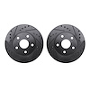 8002-76069 Drilled/Slotted Brake Rotors [Black], 1992-1995 Lexus/Toyota/Scion, Position: Front - image 1